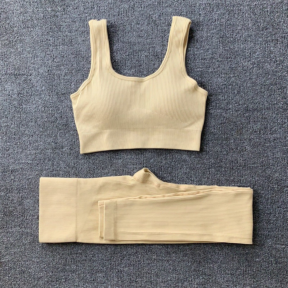 Seamless Square-Neck Yoga Set | Top & High-Waist Leggings