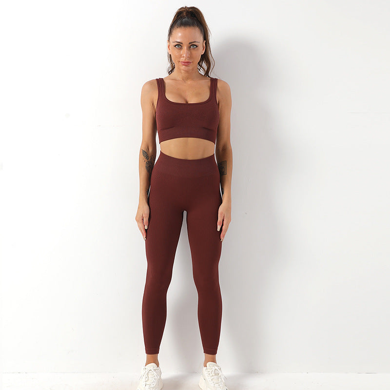 Seamless Square-Neck Yoga Set | Top & High-Waist Leggings