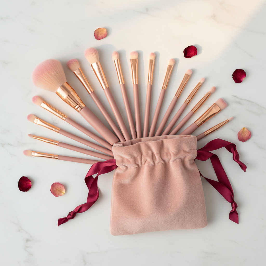 13pcs Pink Brush Set - AI Editorial