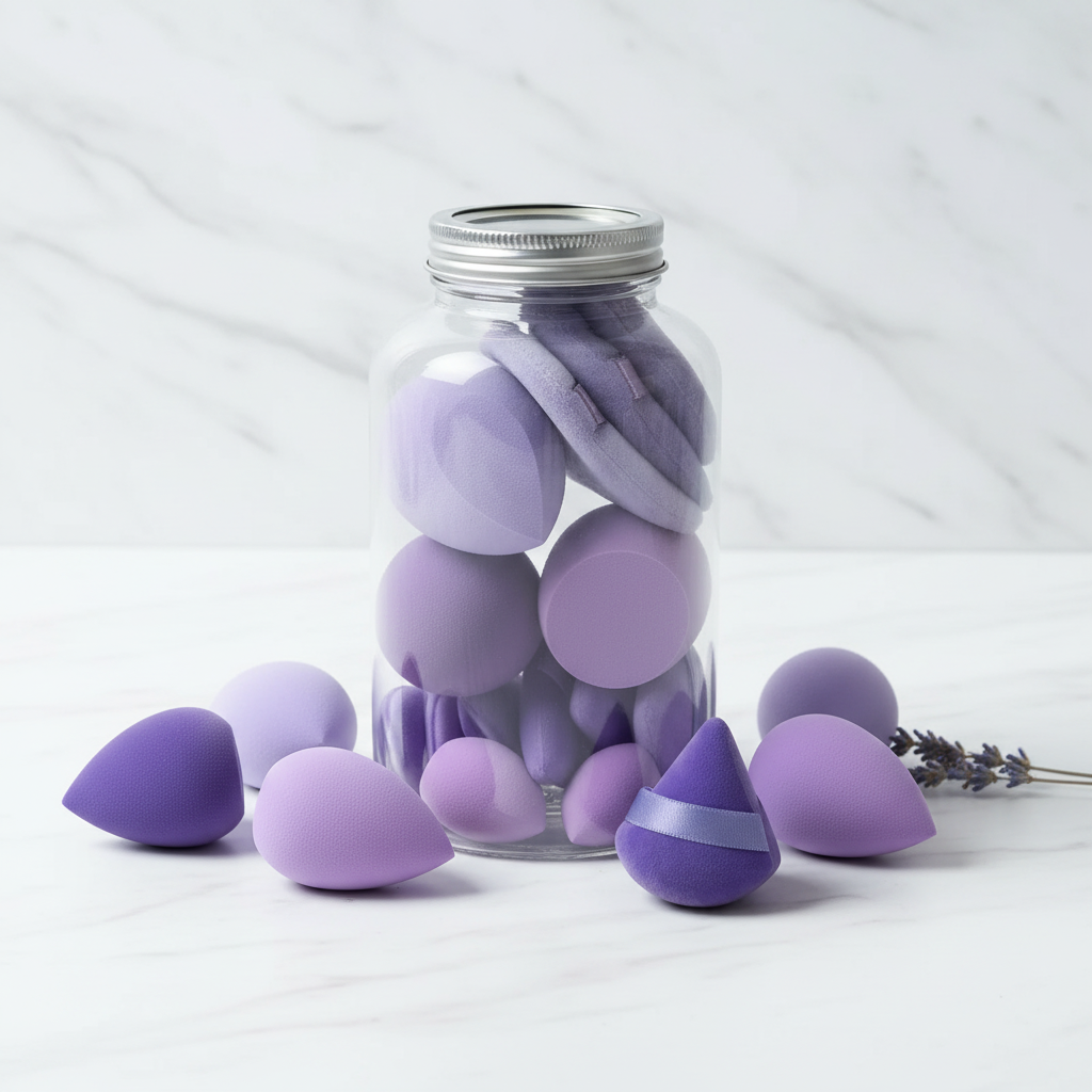 15pcs Sponge Set Glass Jar - AI Editorial