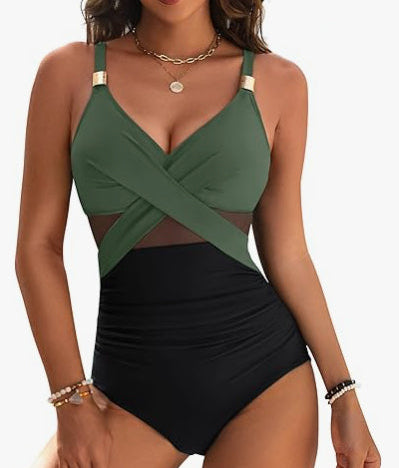 Women's Solid Colour One-Piece Swimsuit Michan Direct