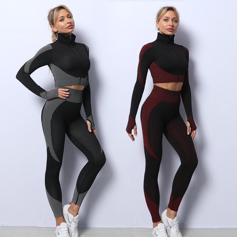 Women's 3-Piece Yoga Gym Set – Sports Bra, Zip Hoodie & Leggings Activewear Glooosy Store