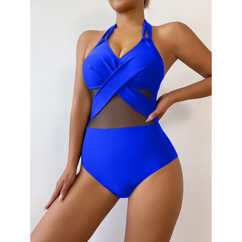 Women's Solid Colour One-Piece Swimsuit Michan Direct