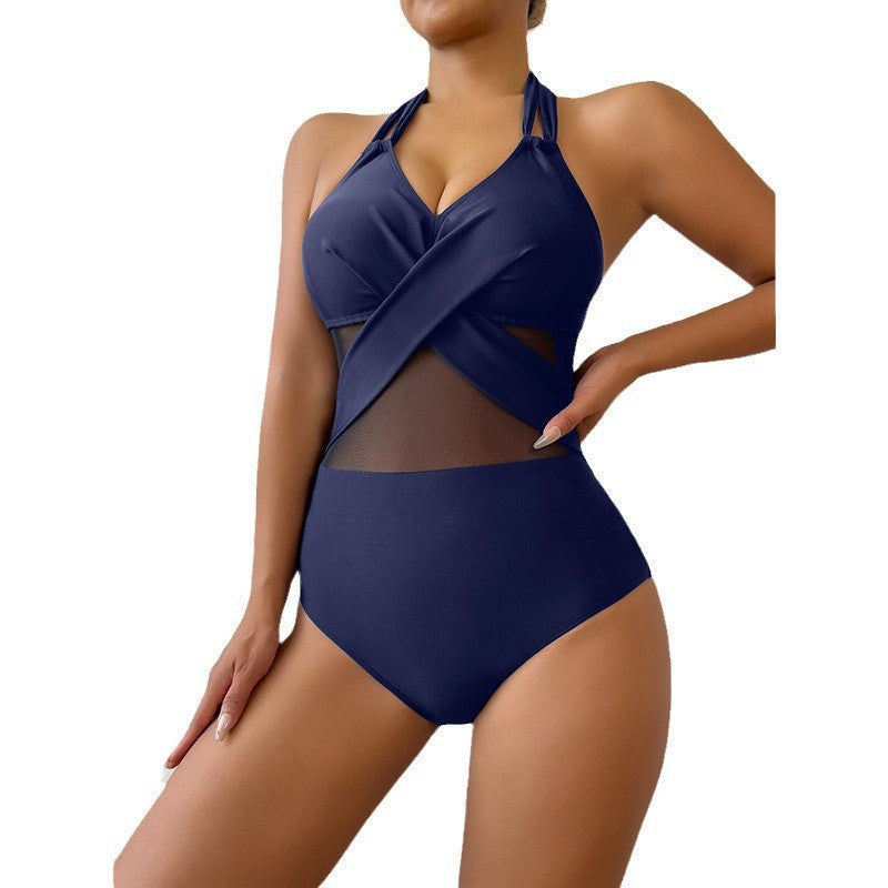 Women's Solid Colour One-Piece Swimsuit Michan Direct