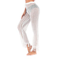 Women's Crochet Beach Trousers with Tassel Detail