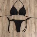 Women's Halterneck Lace-Up Bikini Set with Adjustable Straps Michan Direct