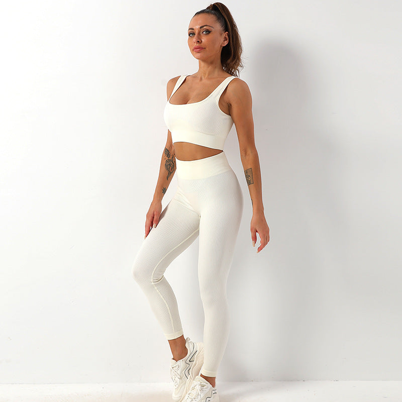 Seamless Square-Neck Yoga Set | Top & High-Waist Leggings