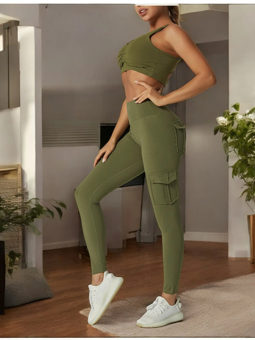 Sportswear Woman Gym Yoga Clothing 4 Pocket High Waist Stretch Tummy Control Sports Leggings Women Tights for Fitness Running - Zenflow Active