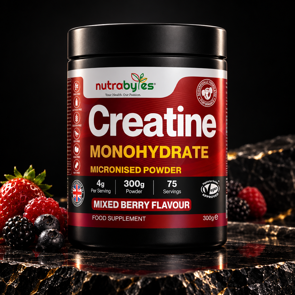 Flavoured Creatine Monohydrate Powder 300g (75 Servings) | Micronised Creatine Powder | Supplement for Women & Men | Vegan