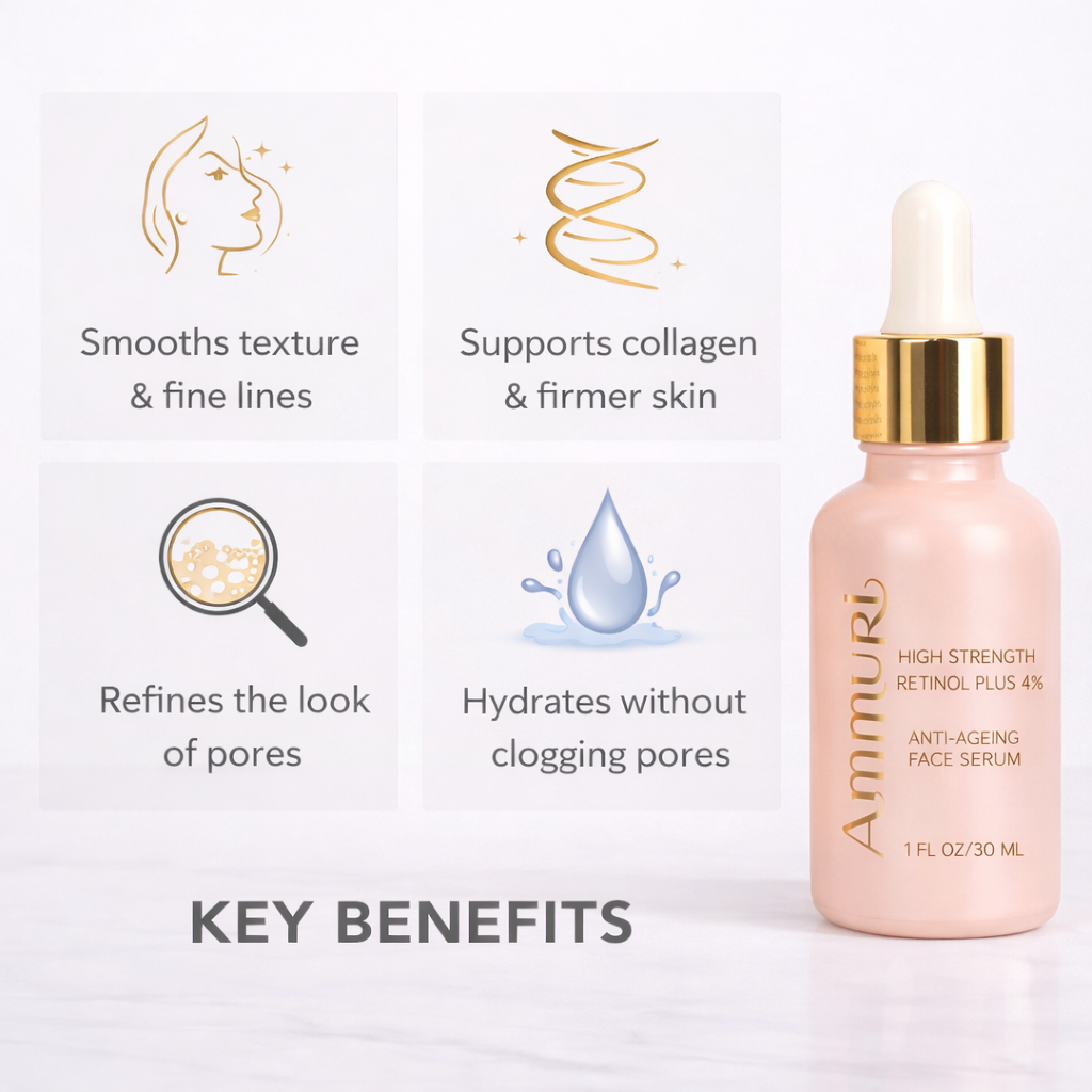 High Strength Retinol 4% Serum for Fine Lines & Uneven Tone (30ml) | Ammuri Ammuri Beauty