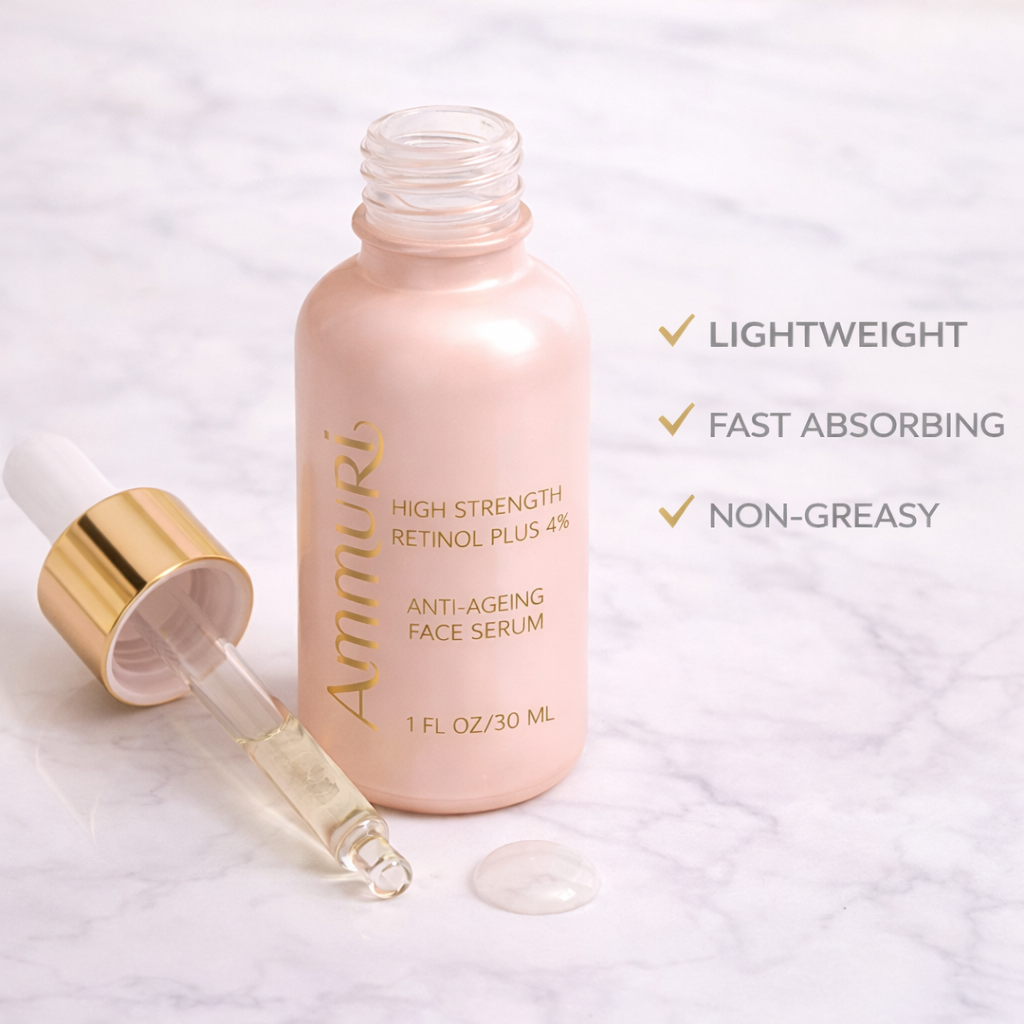 High Strength Retinol 4% Serum for Fine Lines & Uneven Tone (30ml) | Ammuri Ammuri Beauty