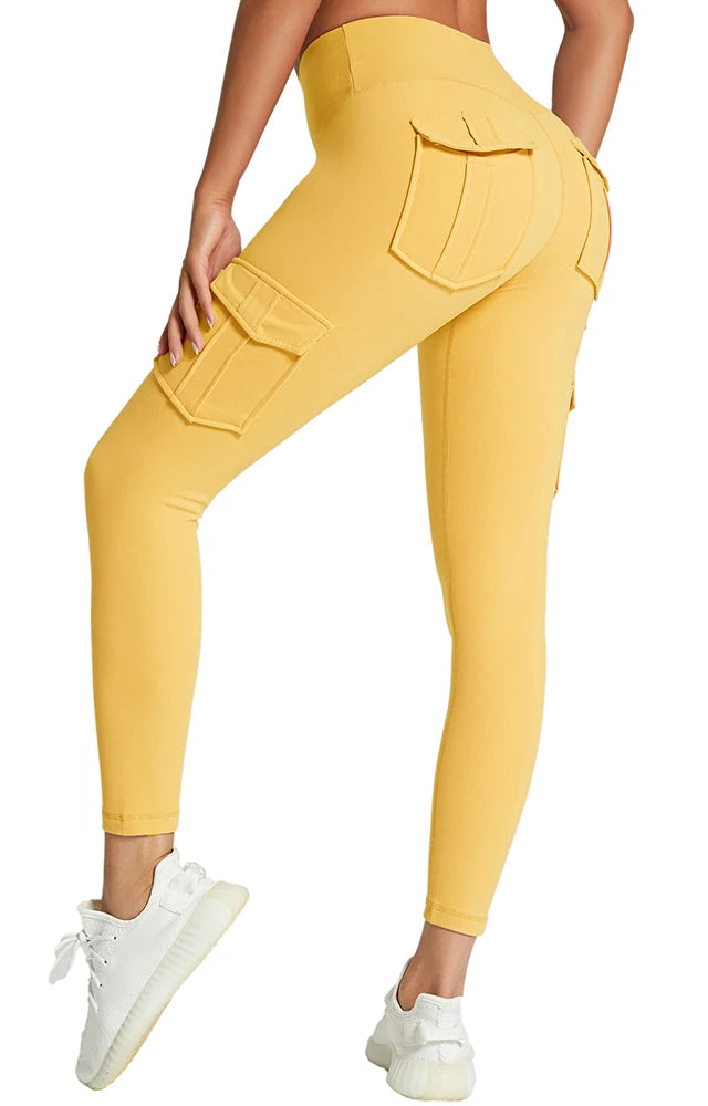Sportswear Woman Gym Yoga Clothing 4 Pocket High Waist Stretch Tummy Control Sports Leggings Women Tights for Fitness Running - Zenflow Active