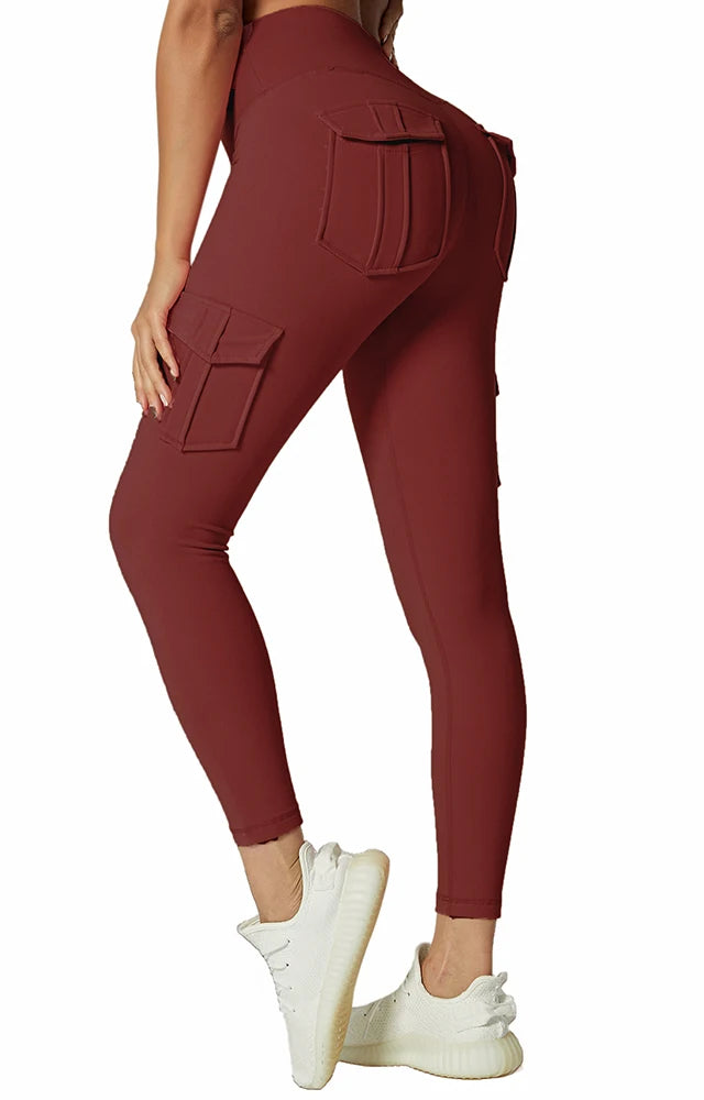Sportswear Woman Gym Yoga Clothing 4 Pocket High Waist Stretch Tummy Control Sports Leggings Women Tights for Fitness Running - Zenflow Active