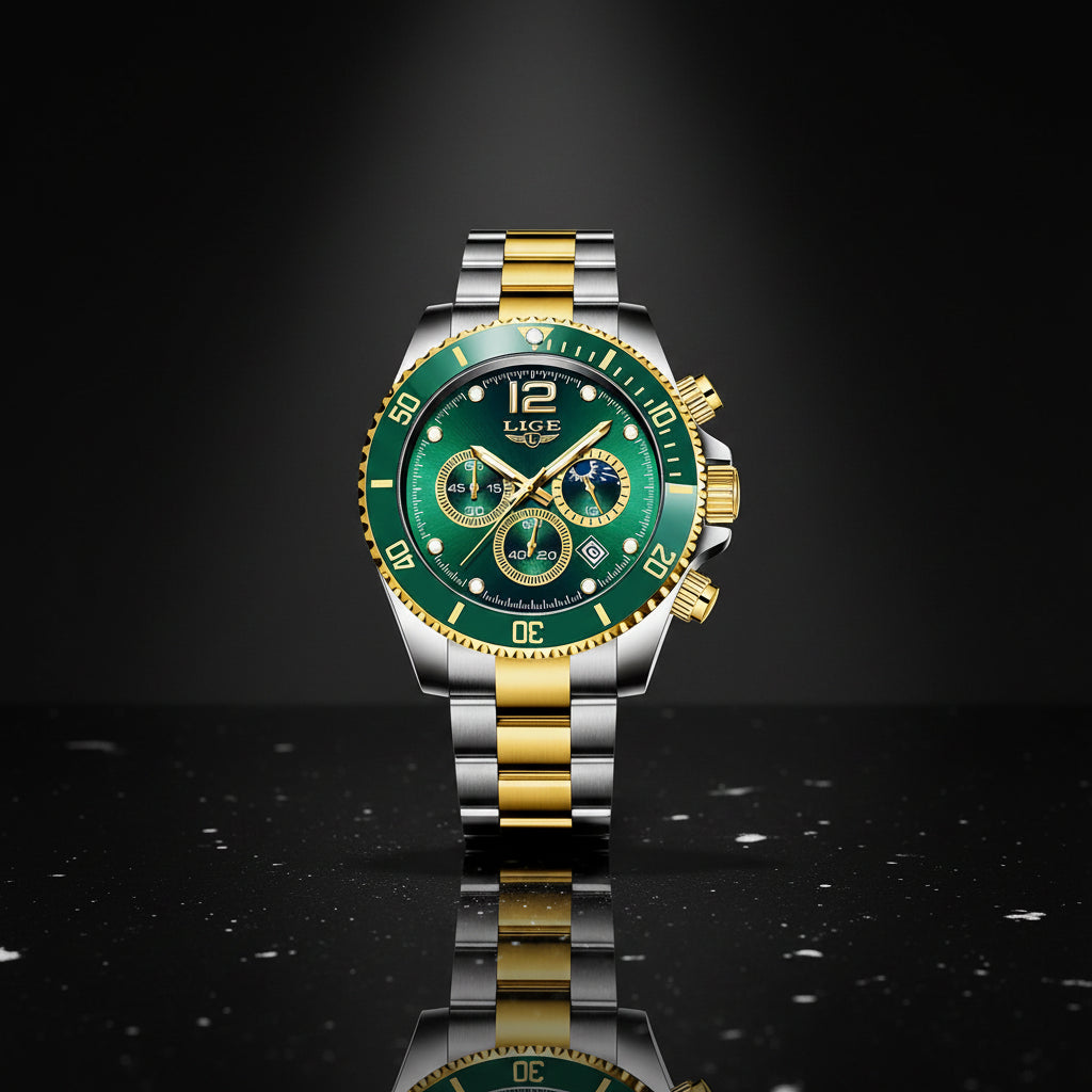 Men's LIGE Top Brand Luxury Watch Waterproof, Sports, Stainless, Chronograph, Quartz Wristwatch Relogio Masculino - Zenflow Active
