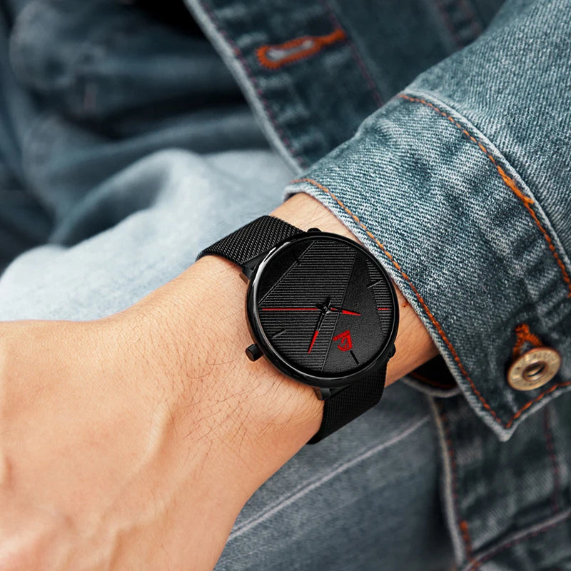 Men's Watch Minimalist Men's Fashion Ultra-thin Watch Simple Men Business Quartz Wristwatch relogio masculino - Zenflow Active