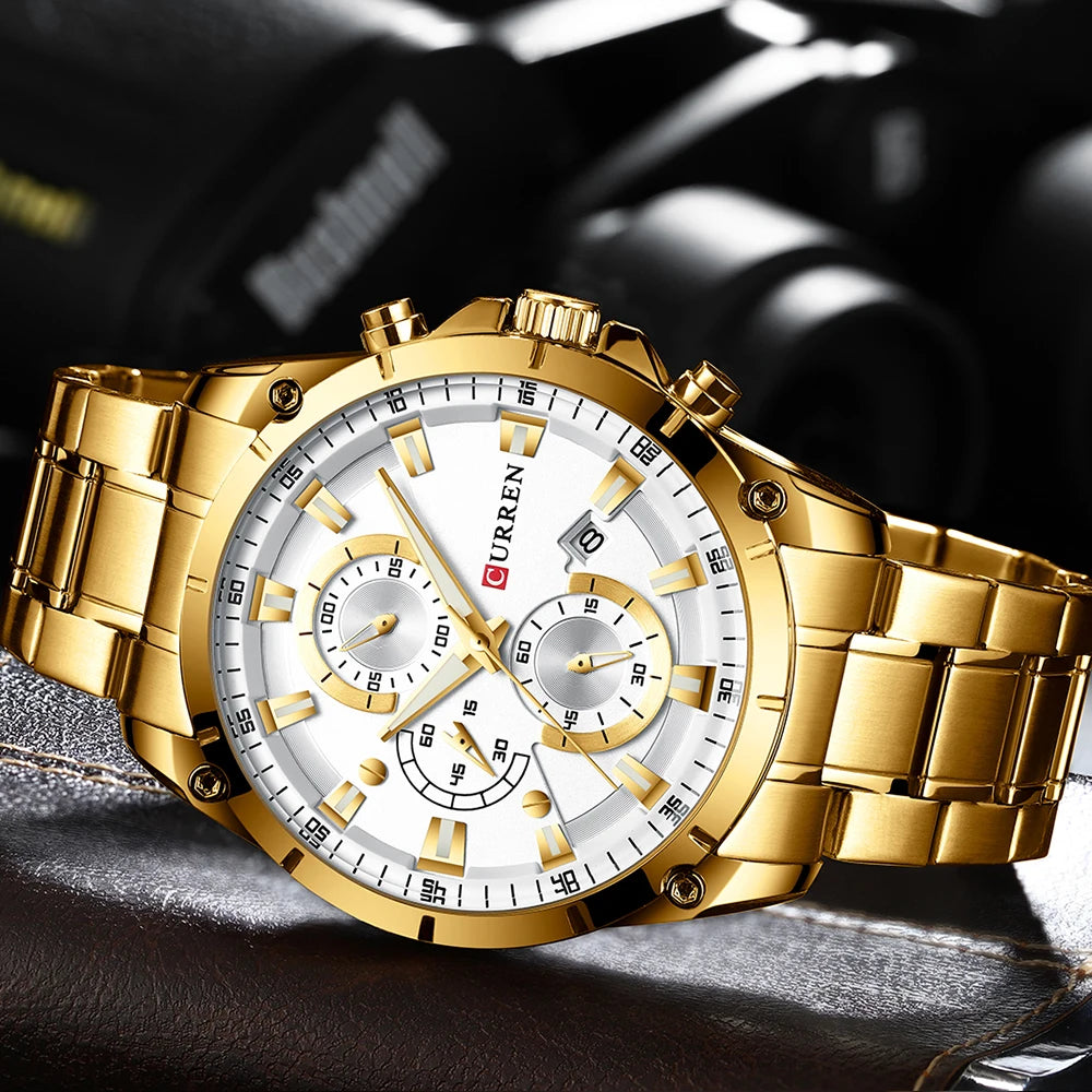 CURREN Men's Watch Luxury Business, Automatic Date, Casual Waterproof Watch Relogio Masculino - Zenflow Active