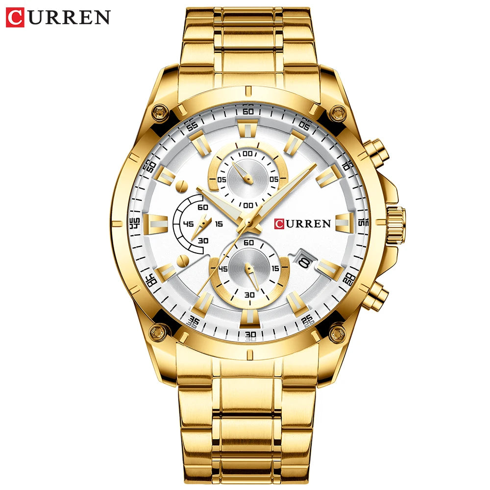 CURREN Men's Watch Luxury Business, Automatic Date, Casual Waterproof Watch Relogio Masculino - Zenflow Active