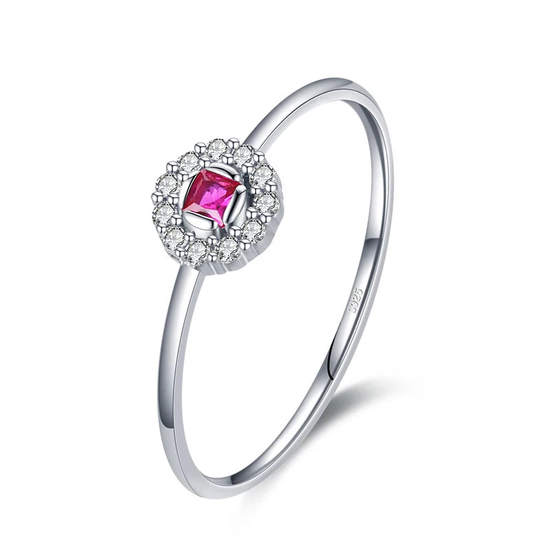 MODIAN Authentic 925 Sterling Silver Delicate Red Crystal Small Finger Rings For Women Wedding Band Fashion Statement Jewelry - Zenflow Active