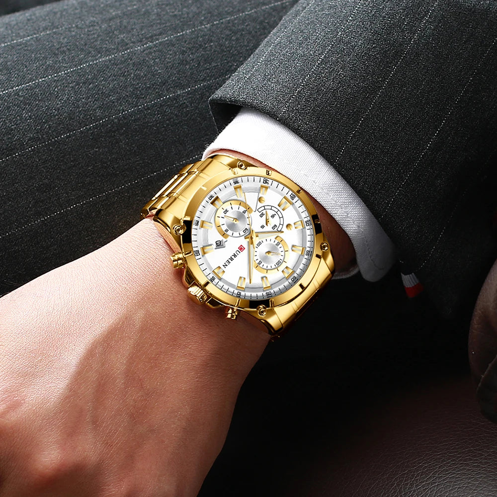 CURREN Men's Watch Luxury Business, Automatic Date, Casual Waterproof Watch Relogio Masculino - Zenflow Active