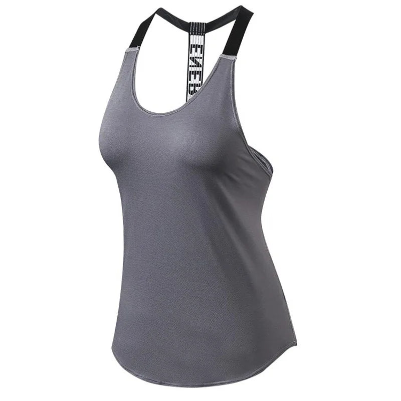 Gym Tops Women's Sports Top Letter Backless Shirts Sleeveless Yoga Tops Fitness Running Quick Dry Tank Crop Top - Zenflow Active