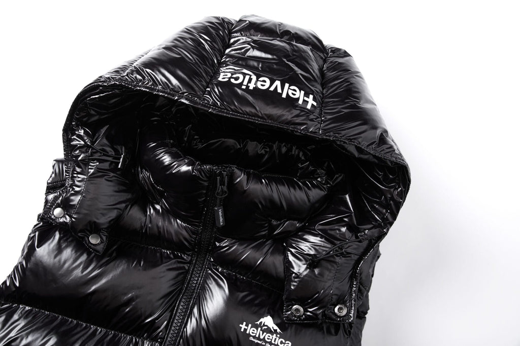 Helvetica Space Hooded Puffer Gilet