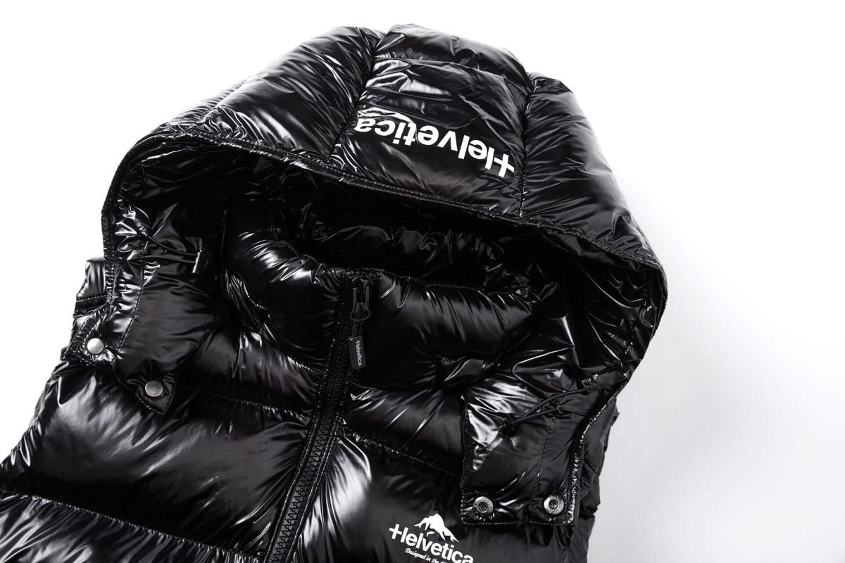 Helvetica Space Hooded Puffer Gilet