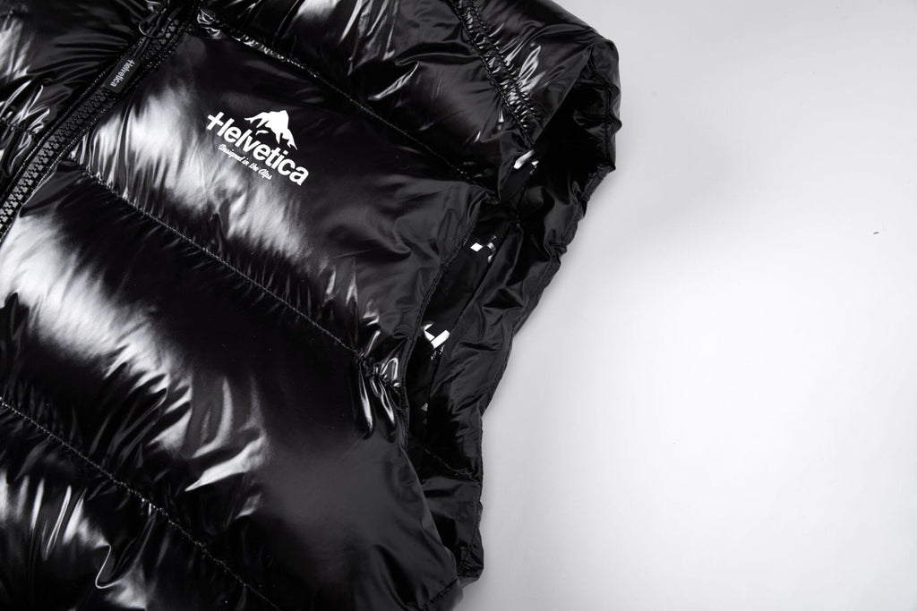 Helvetica Space Hooded Puffer Gilet