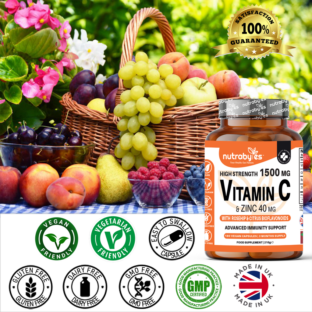 High Strength Vitamin C 1500mg and Zinc 40mg | High Strength Vegan Capsules | Advanced Immunity Support | Sugar Free | 3