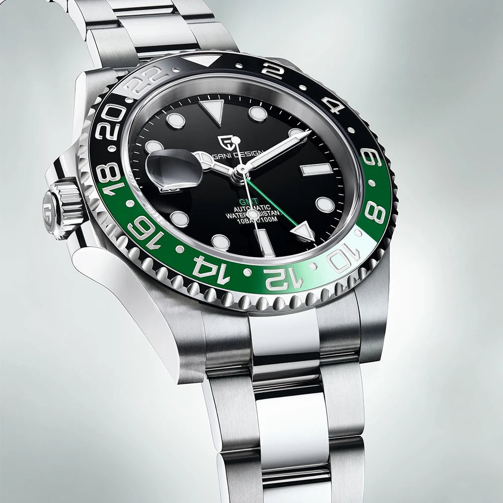 Pagani Design GMT Mechanical Watch | Sapphire Crystal | 100m Water Resistant - Zenflow Active