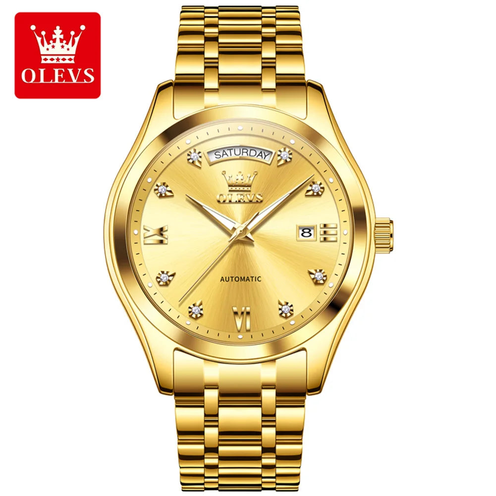 OLEVS 6752 Men's Automatic Mechanical Watch — Luminous, Week & Date Display, Waterproof - Zenflow Active