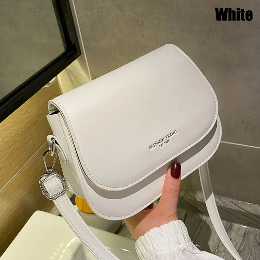 Simple Solid Colour Saddle Shoulder Bag Crossbody Bag - Zenflow Active