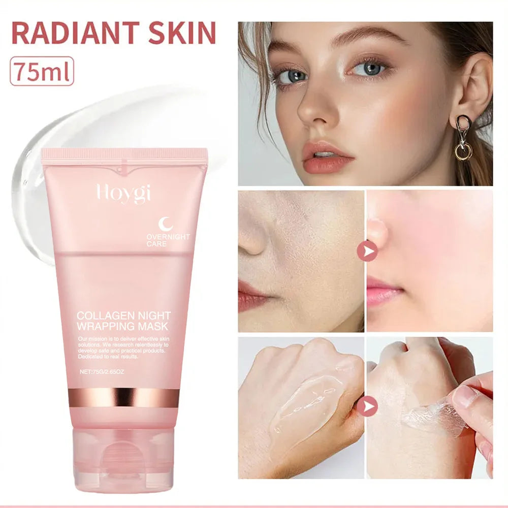 Collagen Overnight Peel-Off Facial Mask with Applicator Brush, 75ml