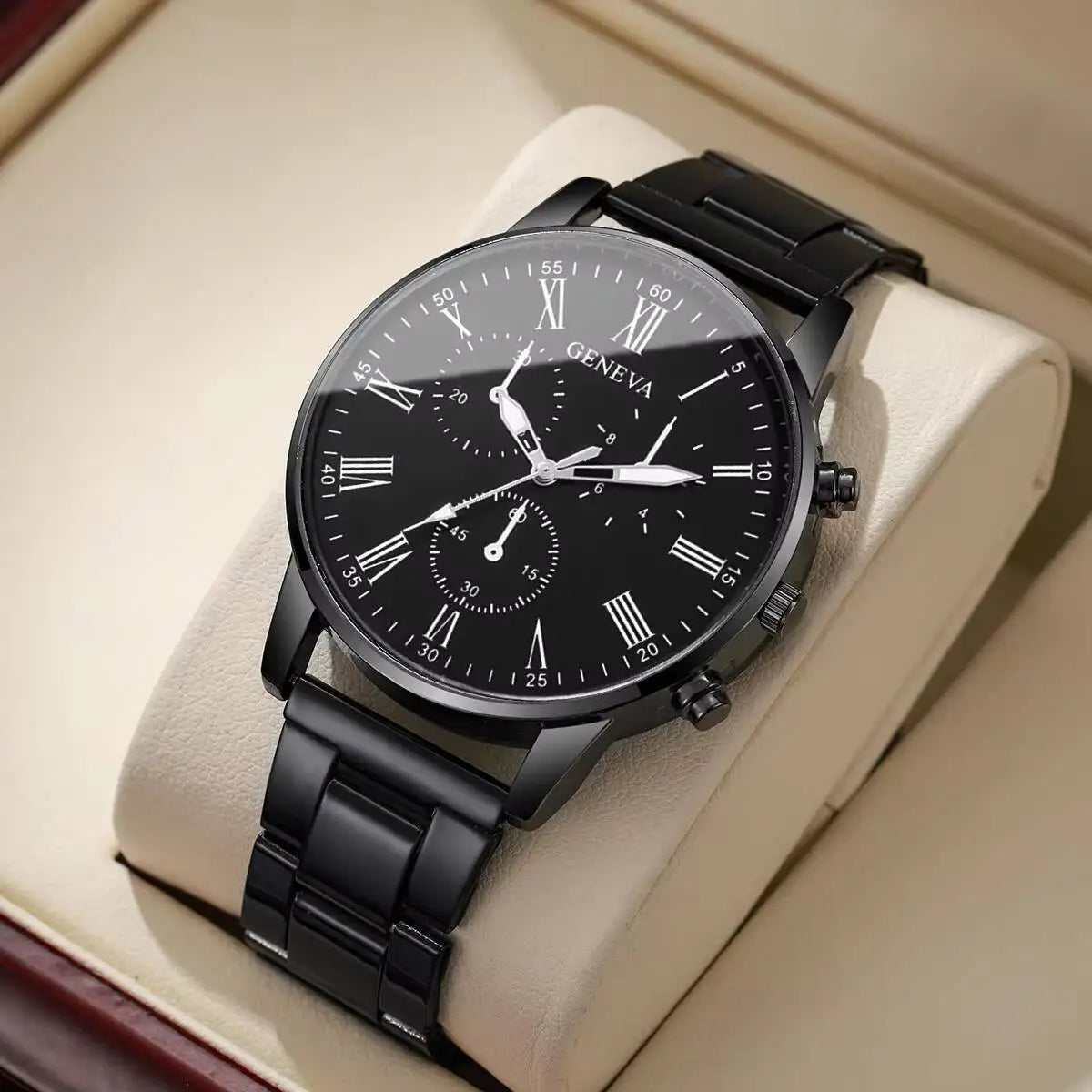Men's Business Watch Fashion Quartz Wrist Watch for Man Black - Zenflow Active