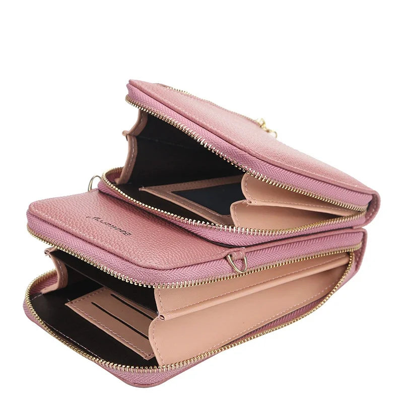 New Women's Handbags PU Leather Zipper Shoulder Bags Large Capacity Messenger Bags Casual Crossbody Bags for Women Phone Purse - Zenflow Active