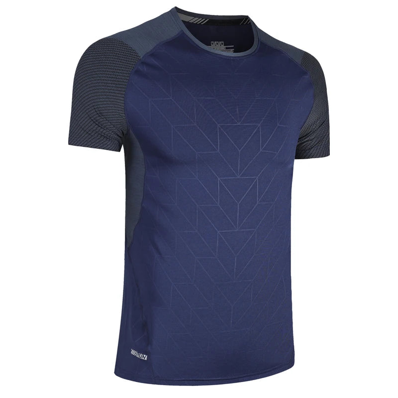 Men's Gym/Running/Jogging Short Sleeve Patchwork Print - Zenflow Active