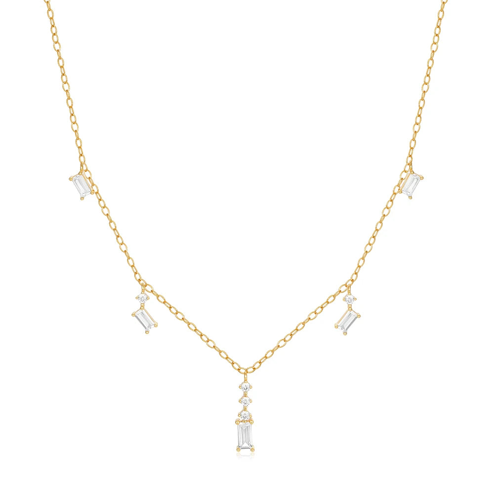 CANNER Crystal Zircon 925 Sterling Silver Necklace For Women Pendente Fine Jewellery Long Chain - Zenflow Active