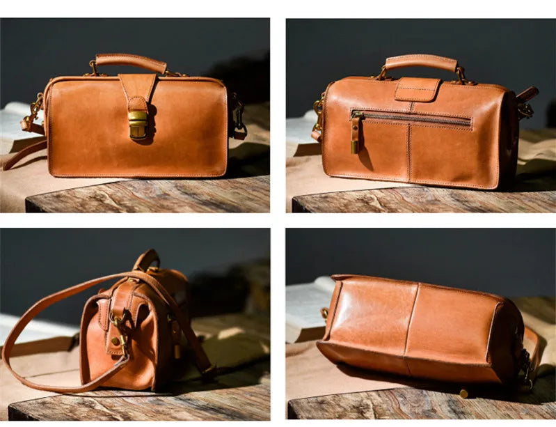 Organizers designers handmade vintage genuine leather women's handbags outdoor party fashion luxury real cowhide shoulder bag - Zenflow Active
