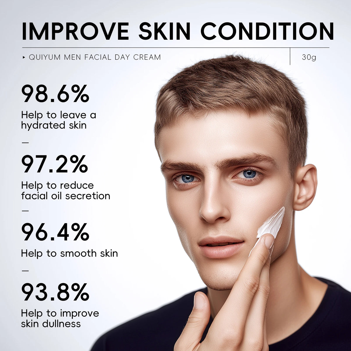 Quiyum Men's Hydrating Day Cream with Ceramides & Hyaluronic Acid, 30g - Zenflow Active