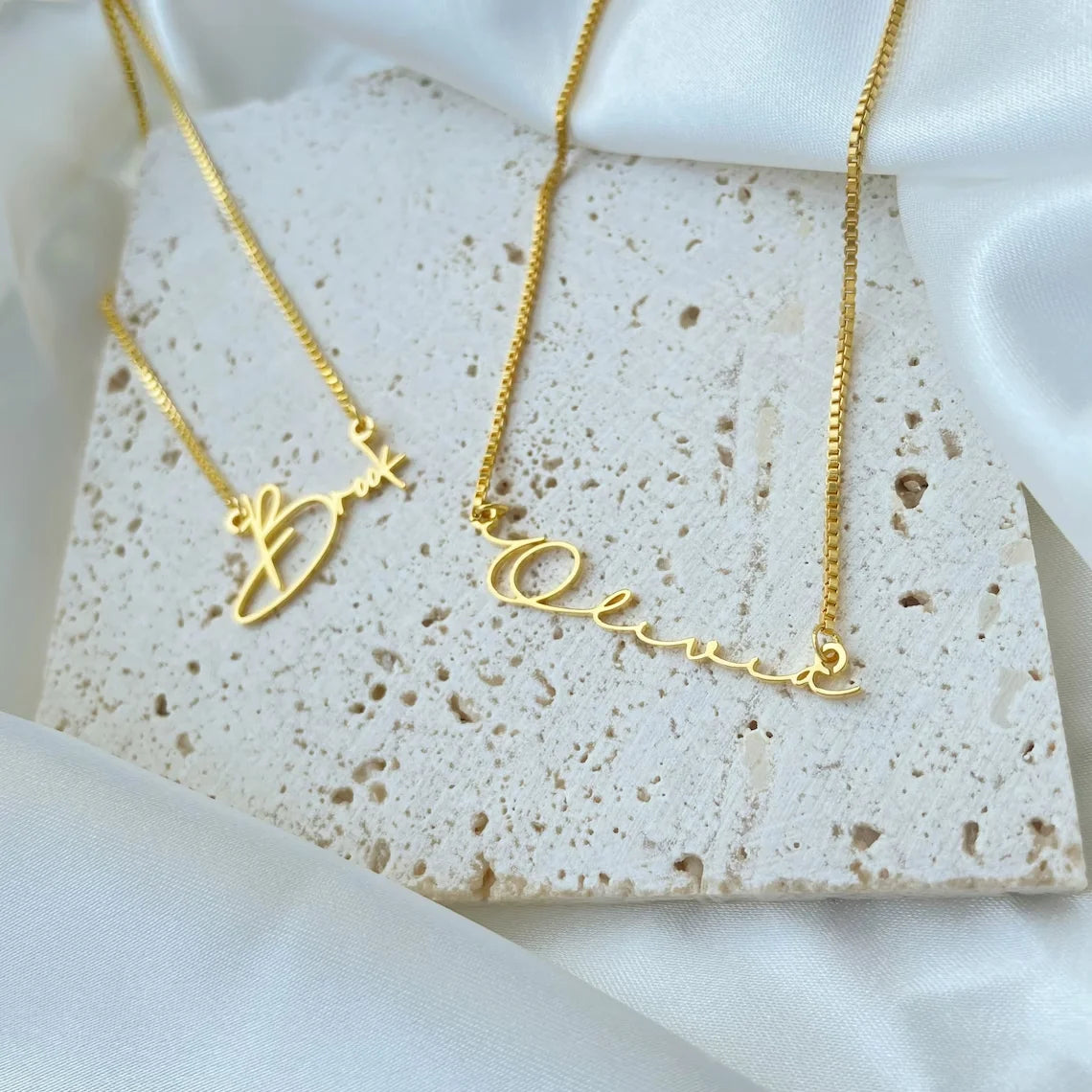 Personalised Gold Name Necklace with Box Chain Custom Name Necklace Handmade Jewellery Personalised Birthday Gift for Her Mom - Zenflow Active