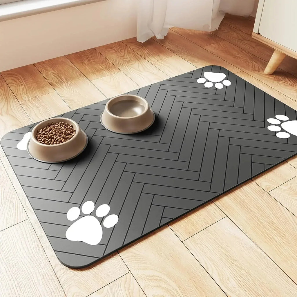 Absorbent Pet Feeding Mat with Non-Slip Rubber Backing - Zenflow Active