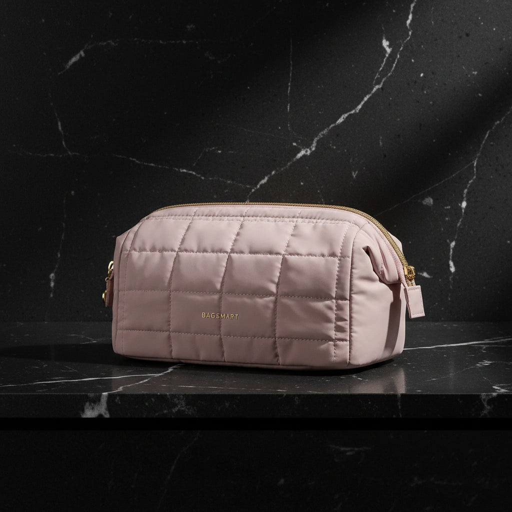 Puffy Padded Makeup Travel Pouch — Wide Open Toiletry Bag - Zenflow Active