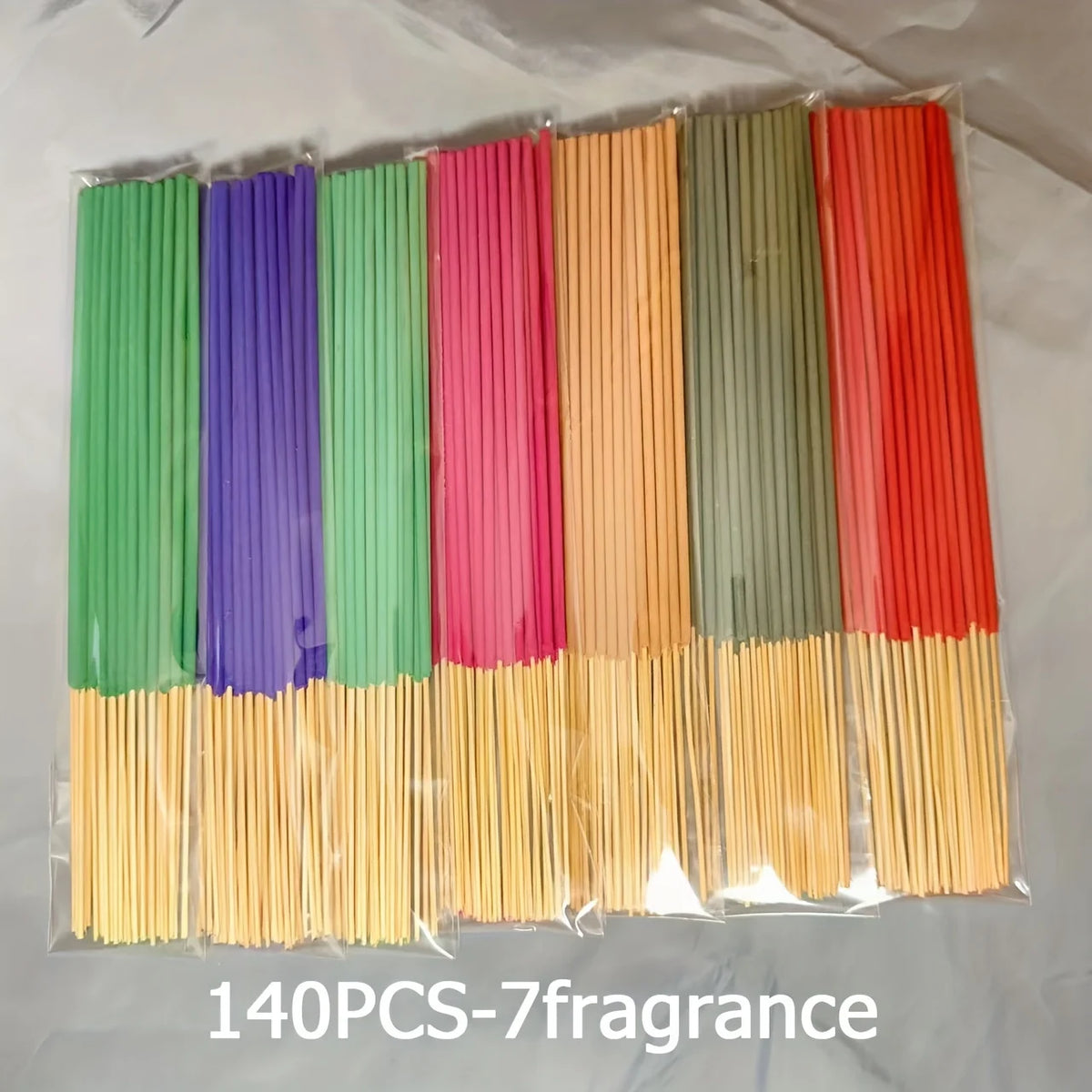 7 Sets of 140 Incense Sticks, Available in Four Seasonal Sets: Rose, Lavender, Sandalwood, Jasmine, Mint, Cherry Blossom, Herbal, and Dragon Blood Wood, with 20 Sticks Per Pack, Suitable for Home Use, Office, Yoga, Meditation - Zenflow Active