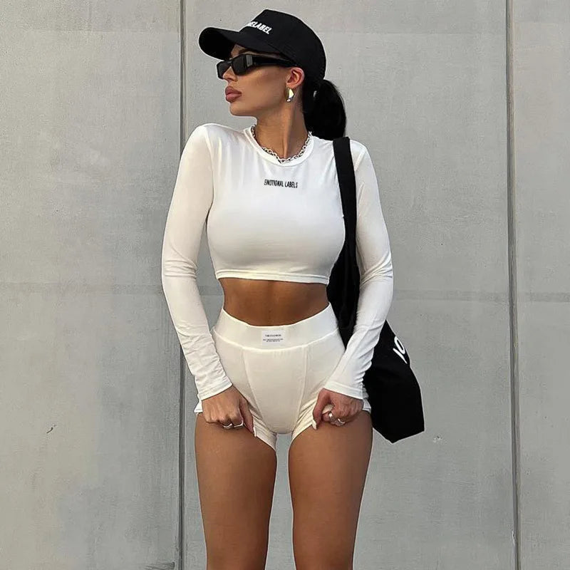 Women's Round-Neck Top and Shorts Two-Piece Set Zenflow Active