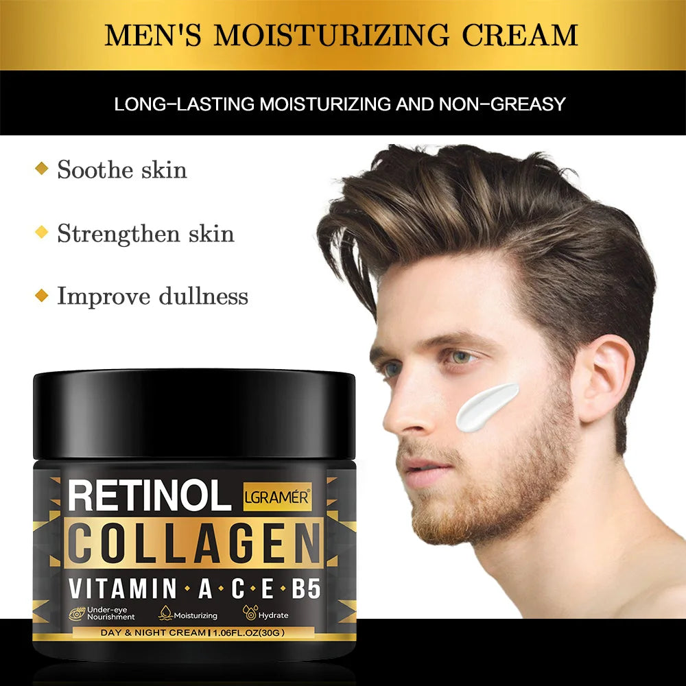 Men's Retinol & Collagen Face Cream, Hydrating and Firming Skin Care - Zenflow Active