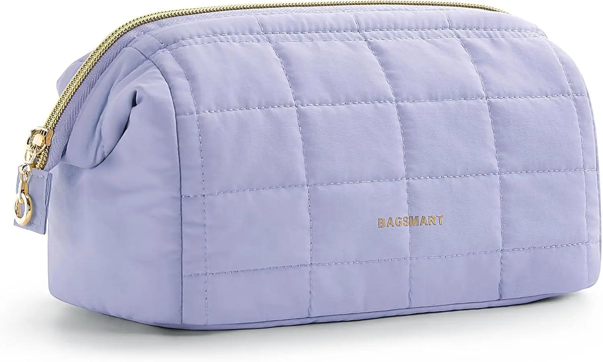 Puffy Padded Makeup Travel Pouch — Wide Open Toiletry Bag - Zenflow Active