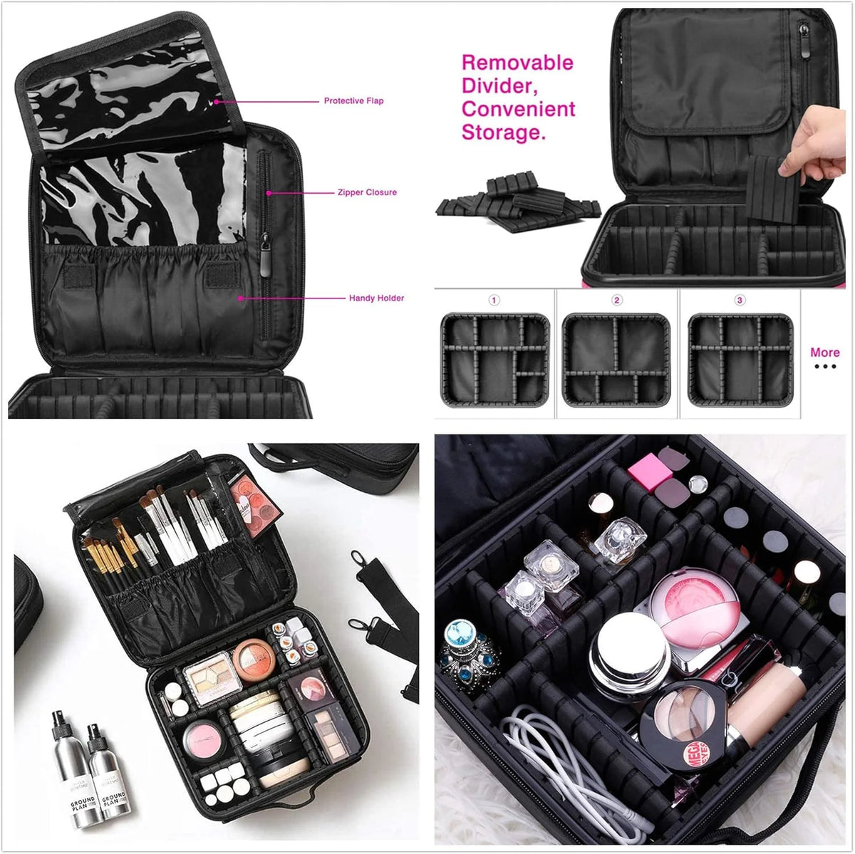 New Cosmetic Cases Organizer, Professional Makeup, Portable Travel Cosmetic Makeup Bag for Make up Artist, Zenflow Active