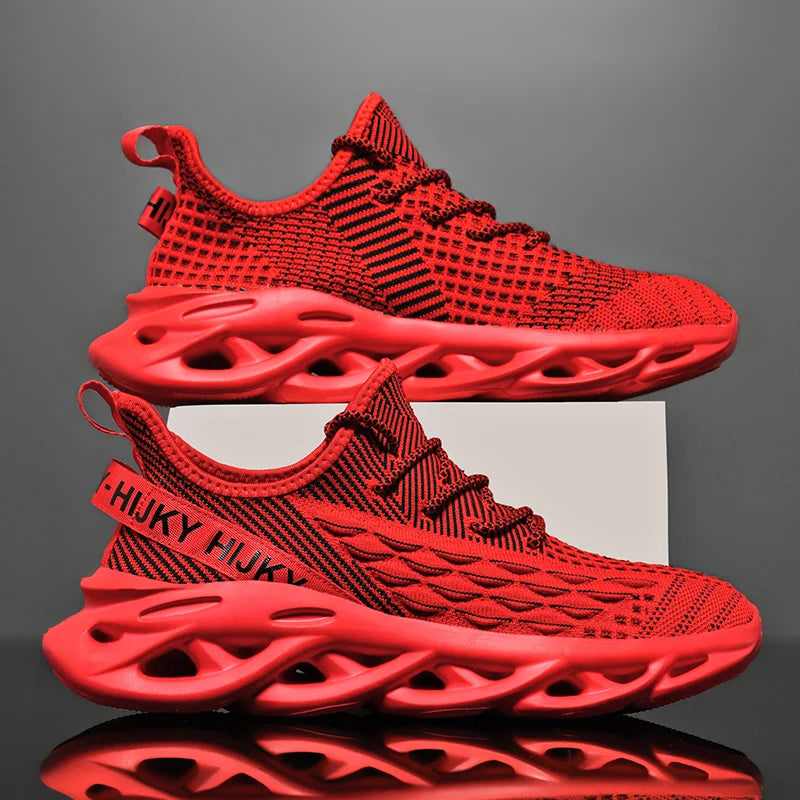 Men's Flyknit Casual Sneakers | Breathable Lightweight Lace-Up Trainers for Everyday Wear - Zenflow Active