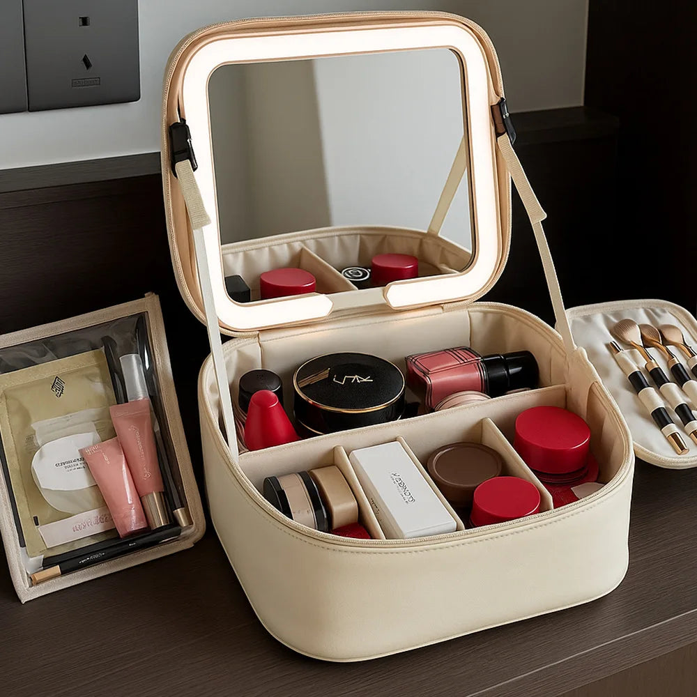 Makeup Bag With LED Mirror