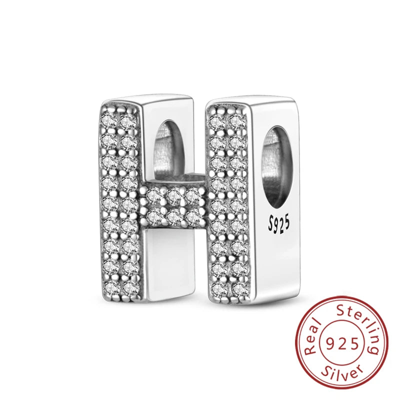 Charms Fit Original Bracelet A-Z Alphabet Charms Beads 925 Sterling Silver 26 Letters Charm for Women Girl DIY Fine Jewelry Gift - Zenflow Active