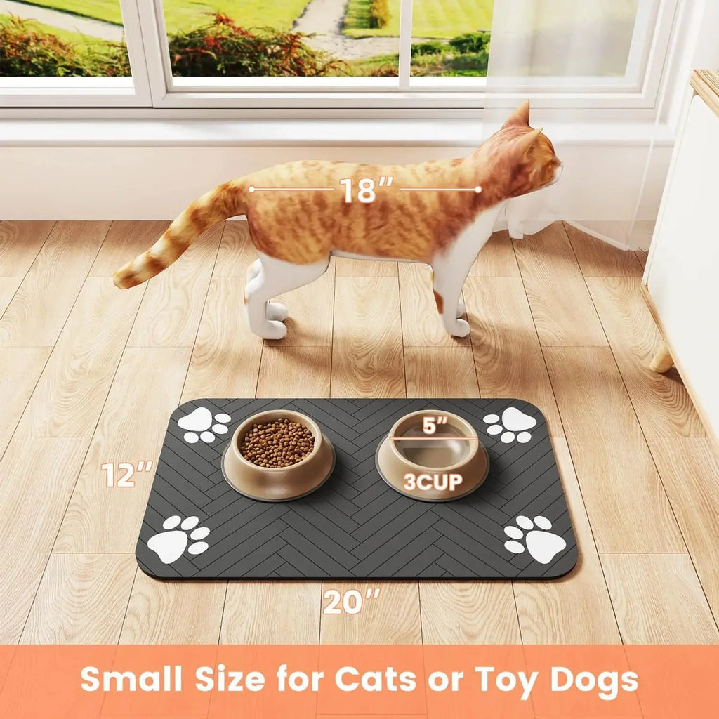 Absorbent Pet Feeding Mat with Non-Slip Rubber Backing - Zenflow Active